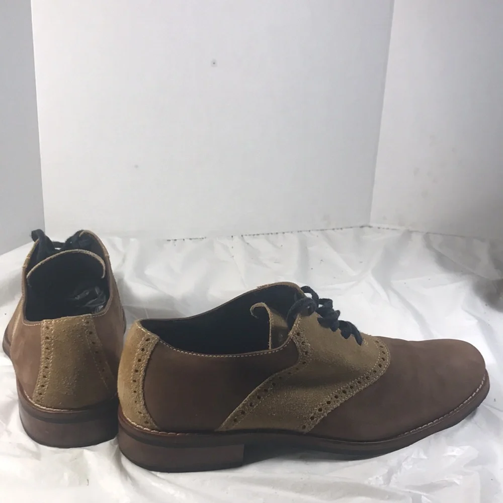 Cole Haan Men's Williams British Brown and Tan Nubuck Suede Oxford Derby Shoes
